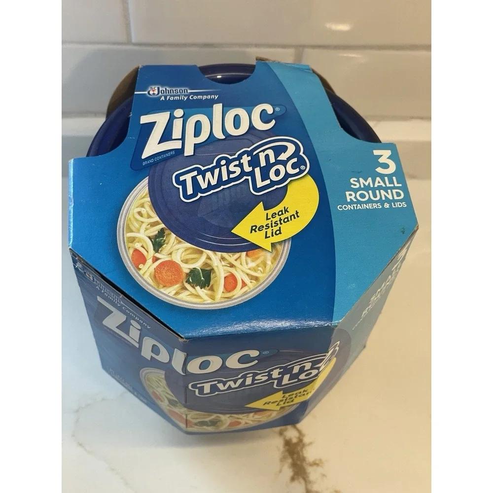Ziploc Twist n Loc Containers‎ Small Round 3 Pk Leak Resistant Storage 16 oz New